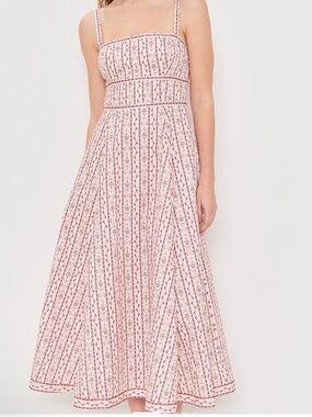 NWOT Hill House cotton Sleeveless Pink Floral Print Midi Dress. Size S. No flaws